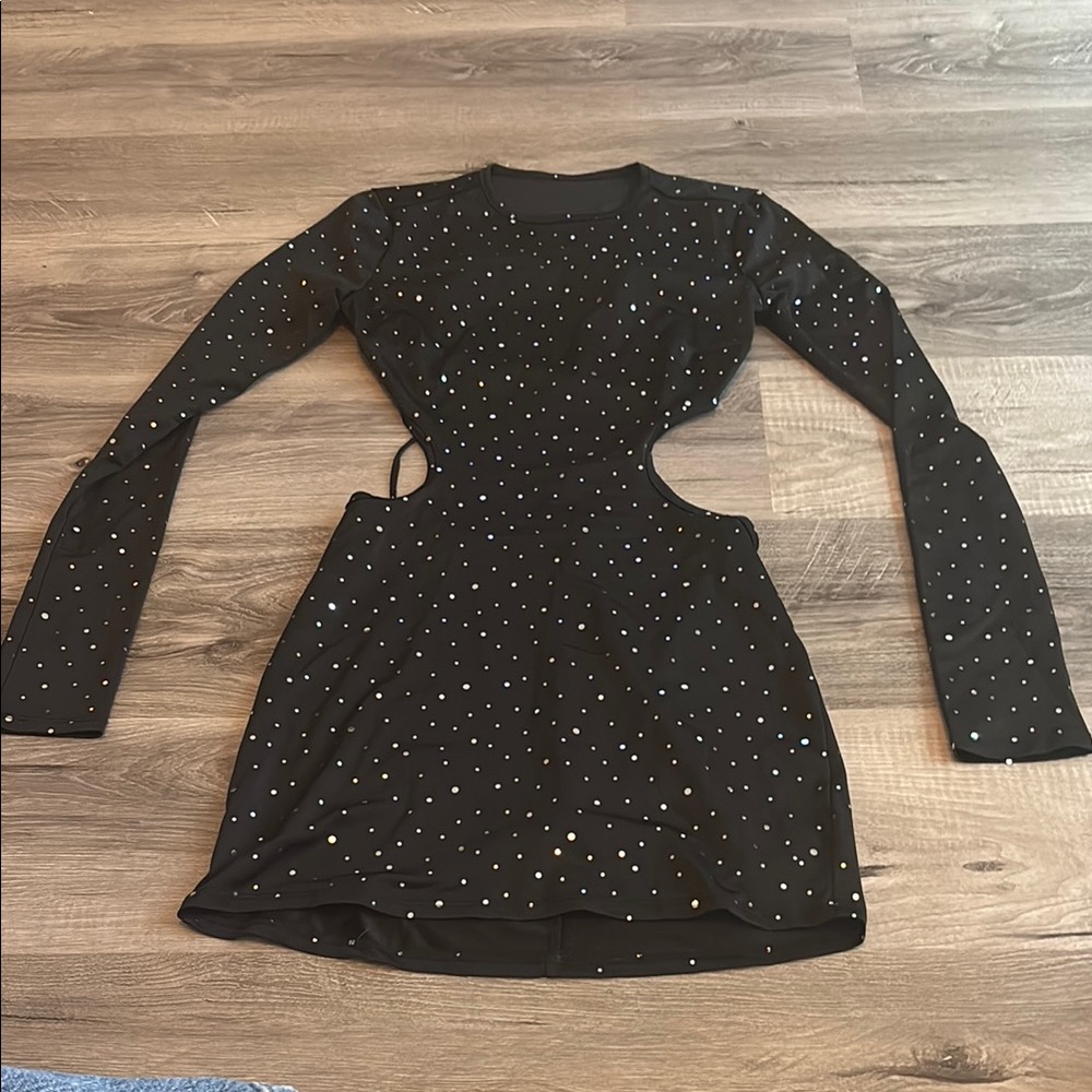 Lucy in the Sky Black Cutout Dress with sequins